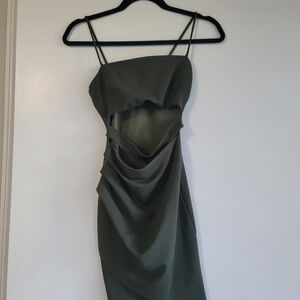 Windsor Backless Olive Dress